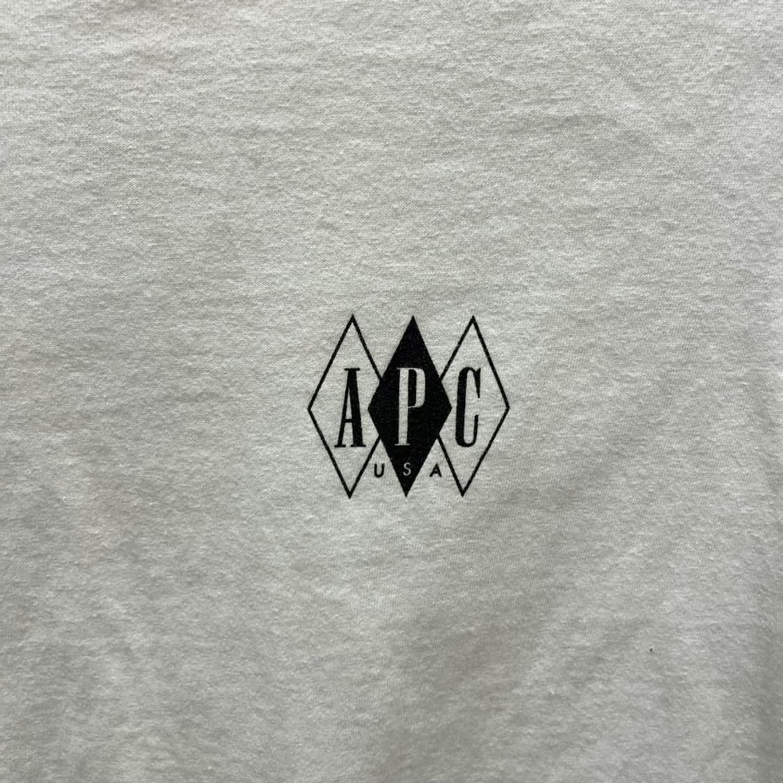 아페쎄 반팔 티셔츠 로고 프린팅 라운드넥 무지 디테일 레귤러핏 화이트 상품이미지6