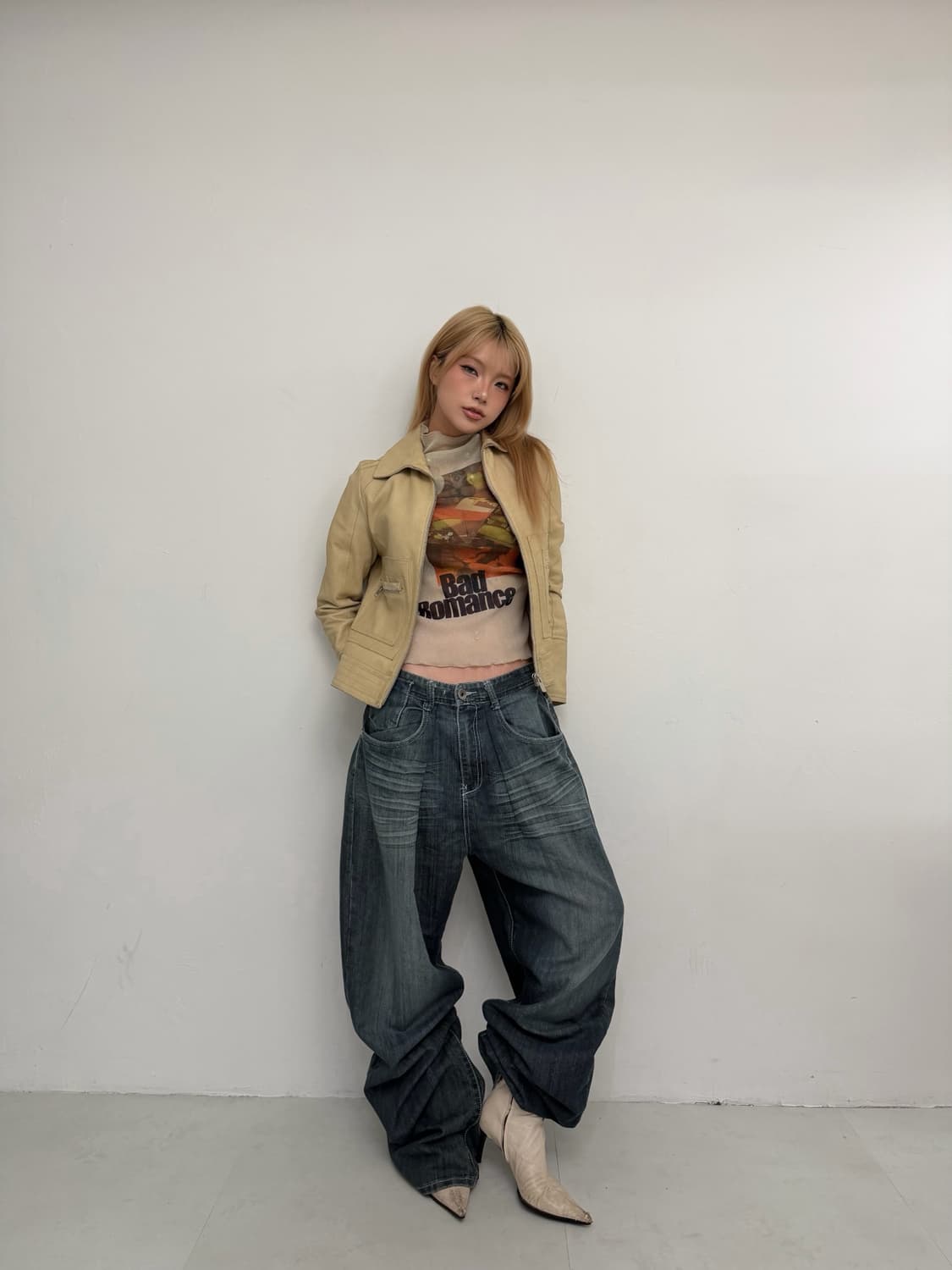 스트링 와이드 데님 상품이미지1