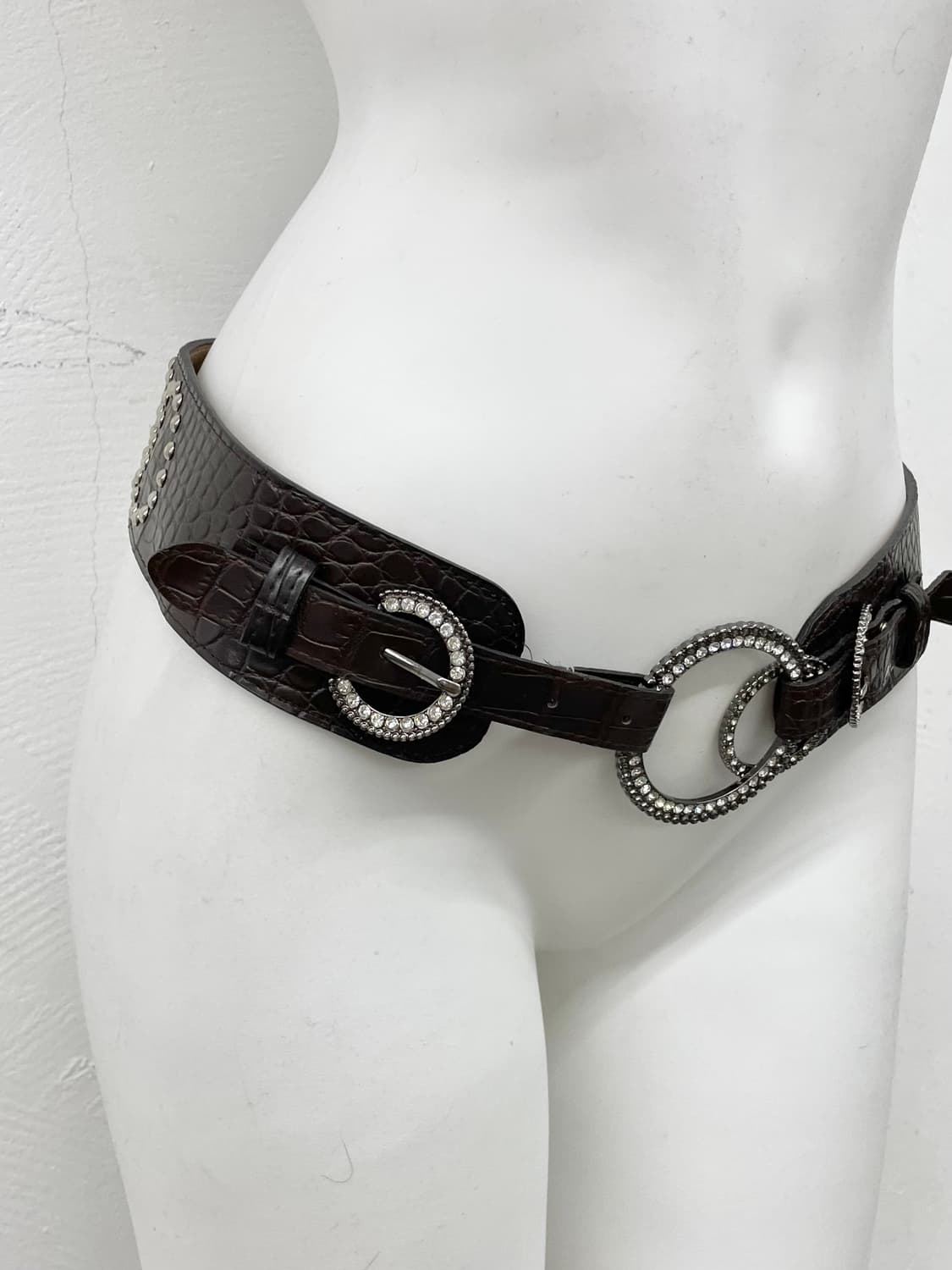 오리엔탈 스터드 큐빅 와이드 벨트 상품이미지2