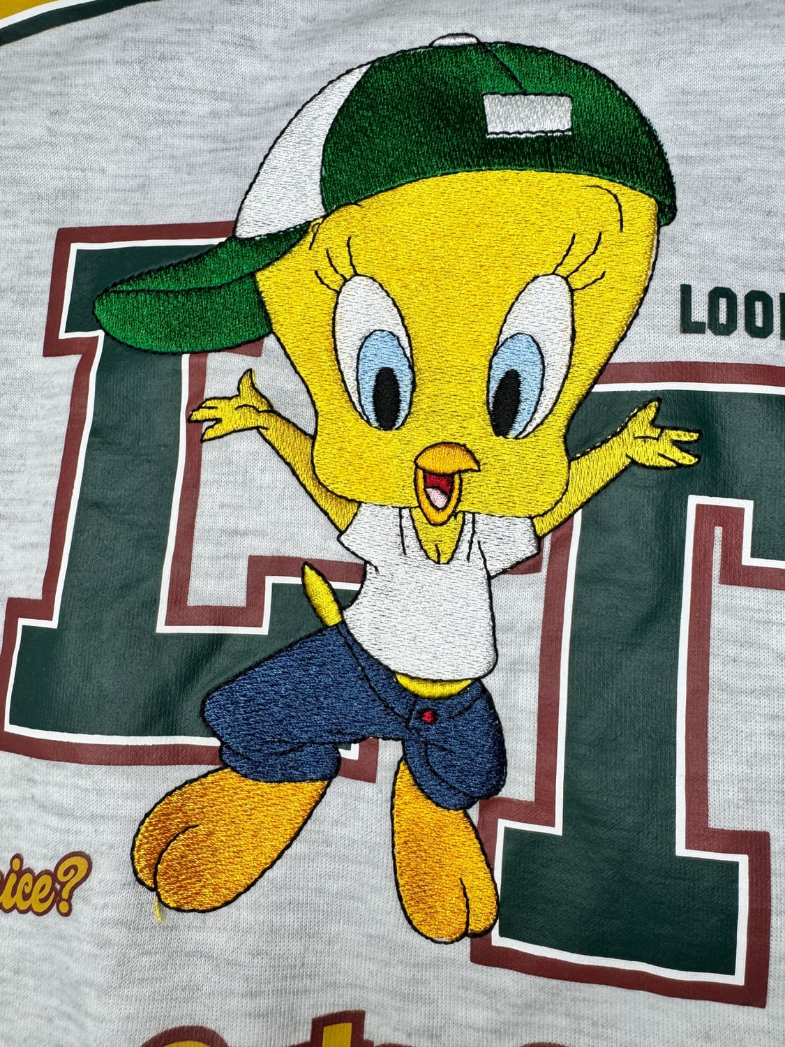 루니툰 트위티 Tweety 자수 디테일 그래픽 맨투맨 L 상품이미지4