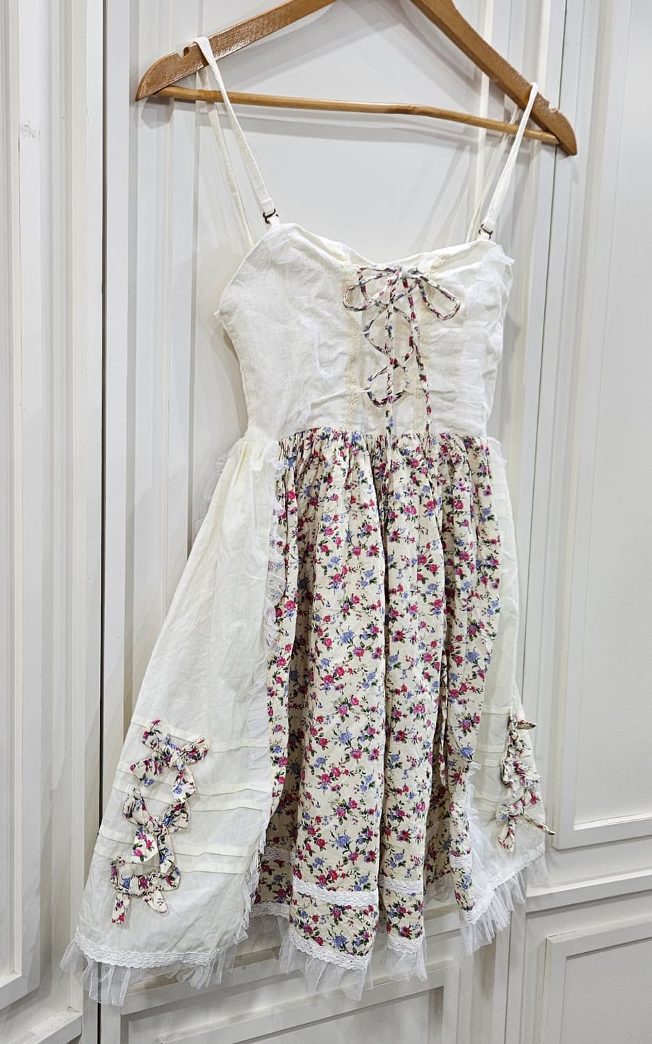 플라워 레이스 끈 원피스 상품이미지5