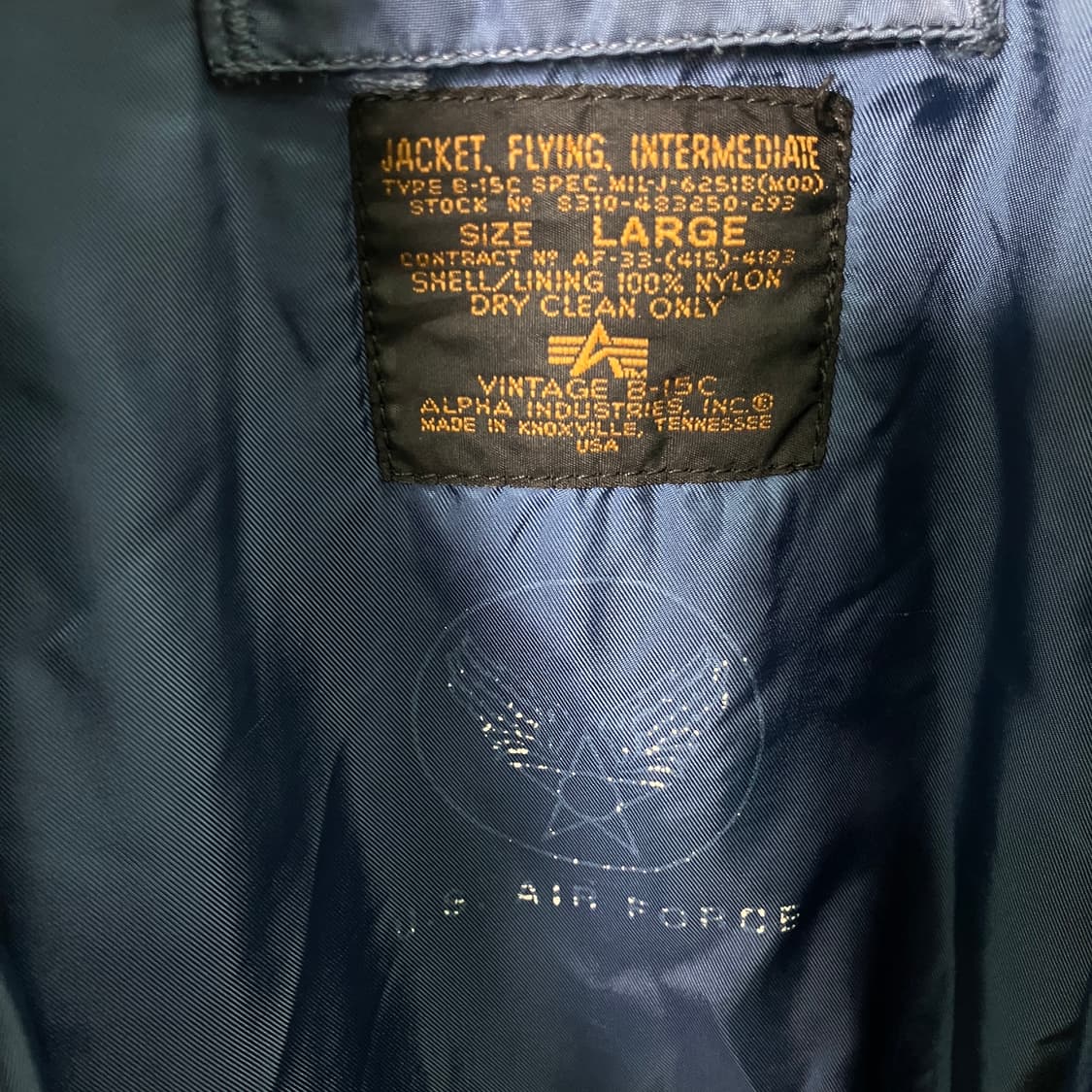 알파인더스트리 블루 B-15C 플라이트 점퍼 L 상품이미지3