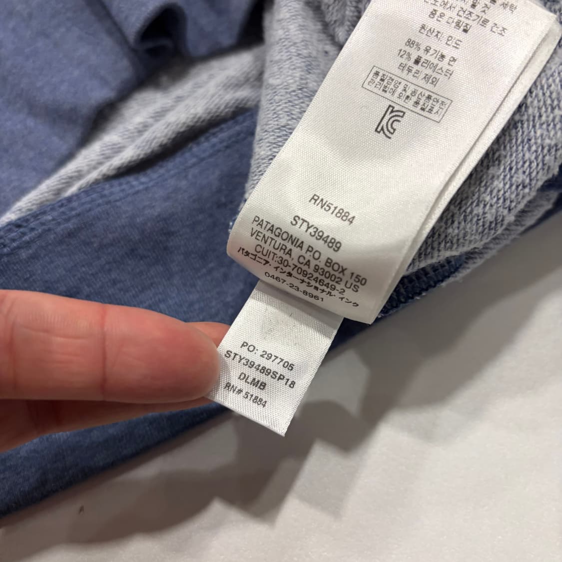 [L] 파타고니아 코튼 로고 후드티 블루 C211 상품이미지8