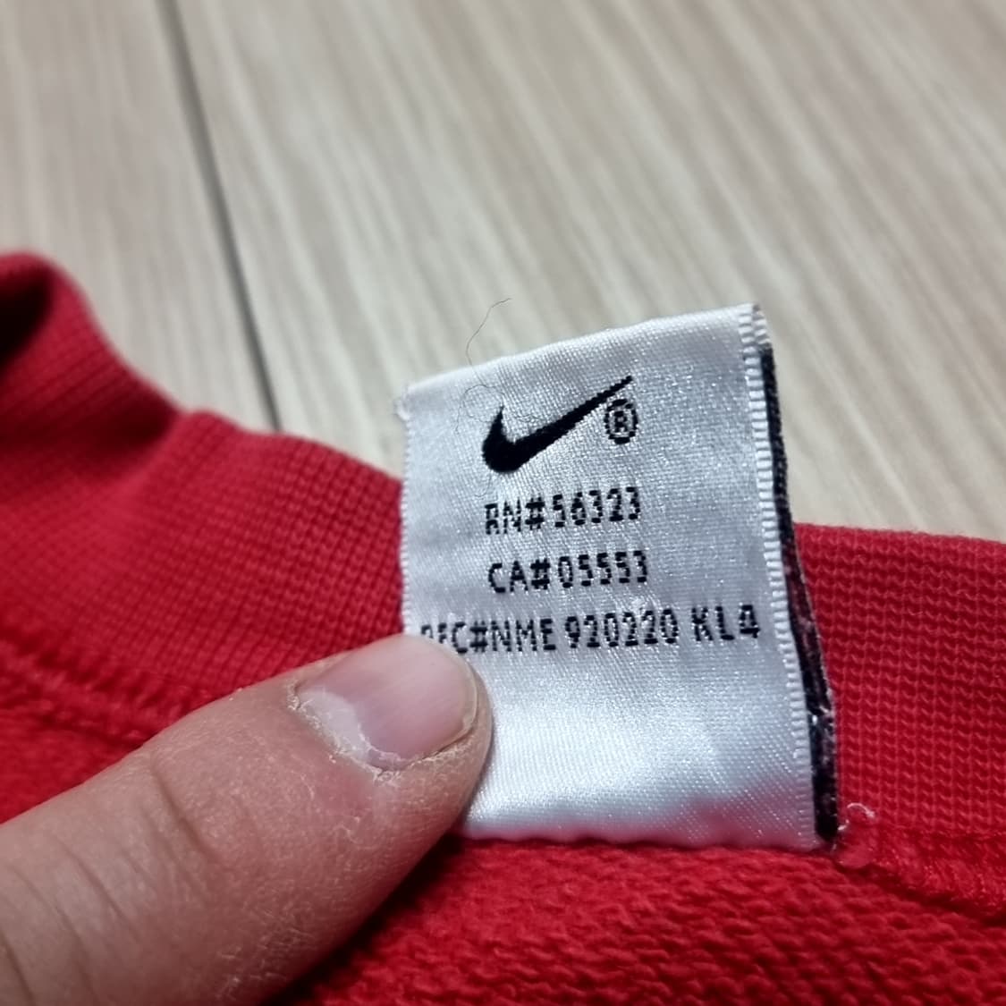 일본제 80s 나이키 스우시 레드 맨투맨 티셔츠(L) 상품이미지5