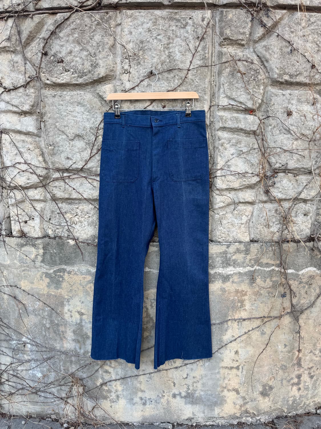 80s 미군 미해군 오리지널 usn 벨바텀 덩가레 세일러 데님 팬츠 상품이미지1