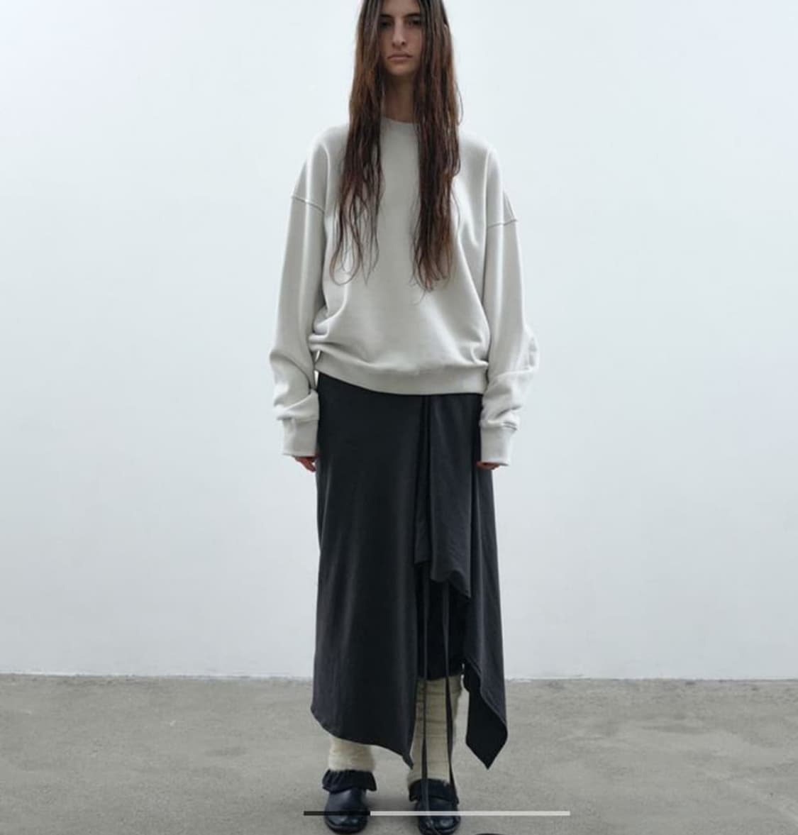 낫띵에브리띵 로고 스웻 셔츠 맨투맨 그레이베이지 상품이미지2