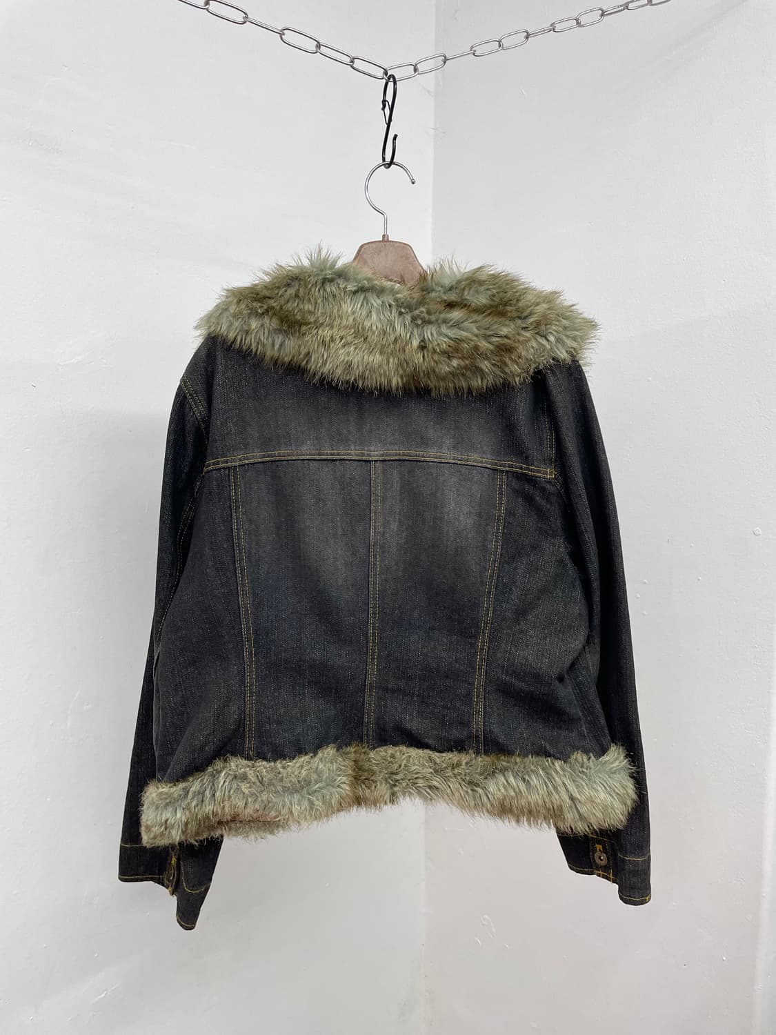 y2k 퍼 트리밍 데님 자켓  상품이미지7