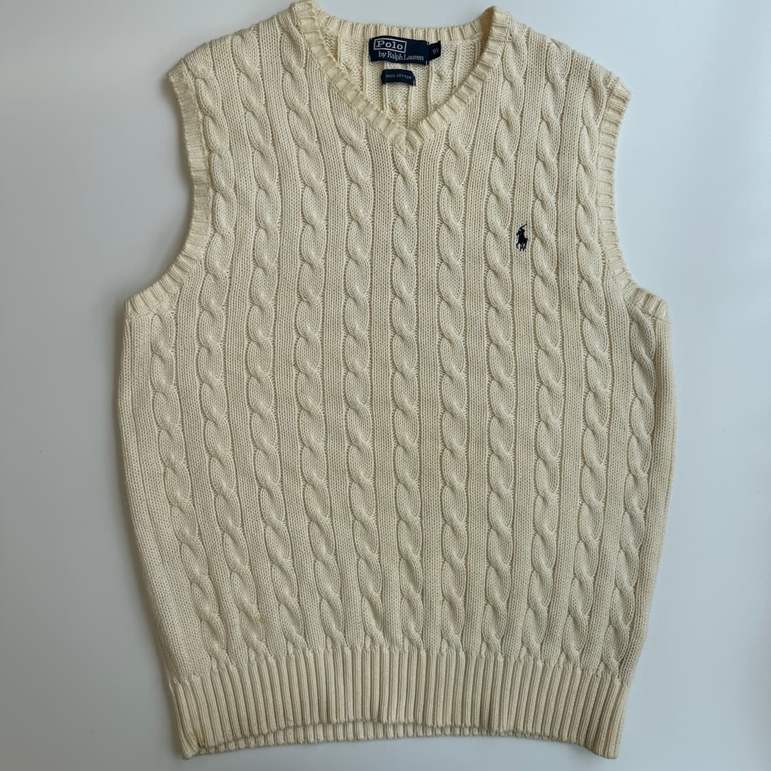 폴로 크림화이트 코튼 케이블 베스트 상품이미지2