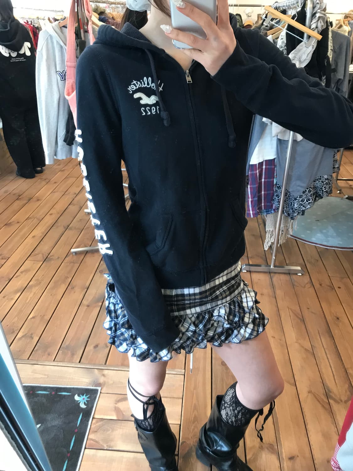 홀리스터 레터링 후드집업 상품이미지1