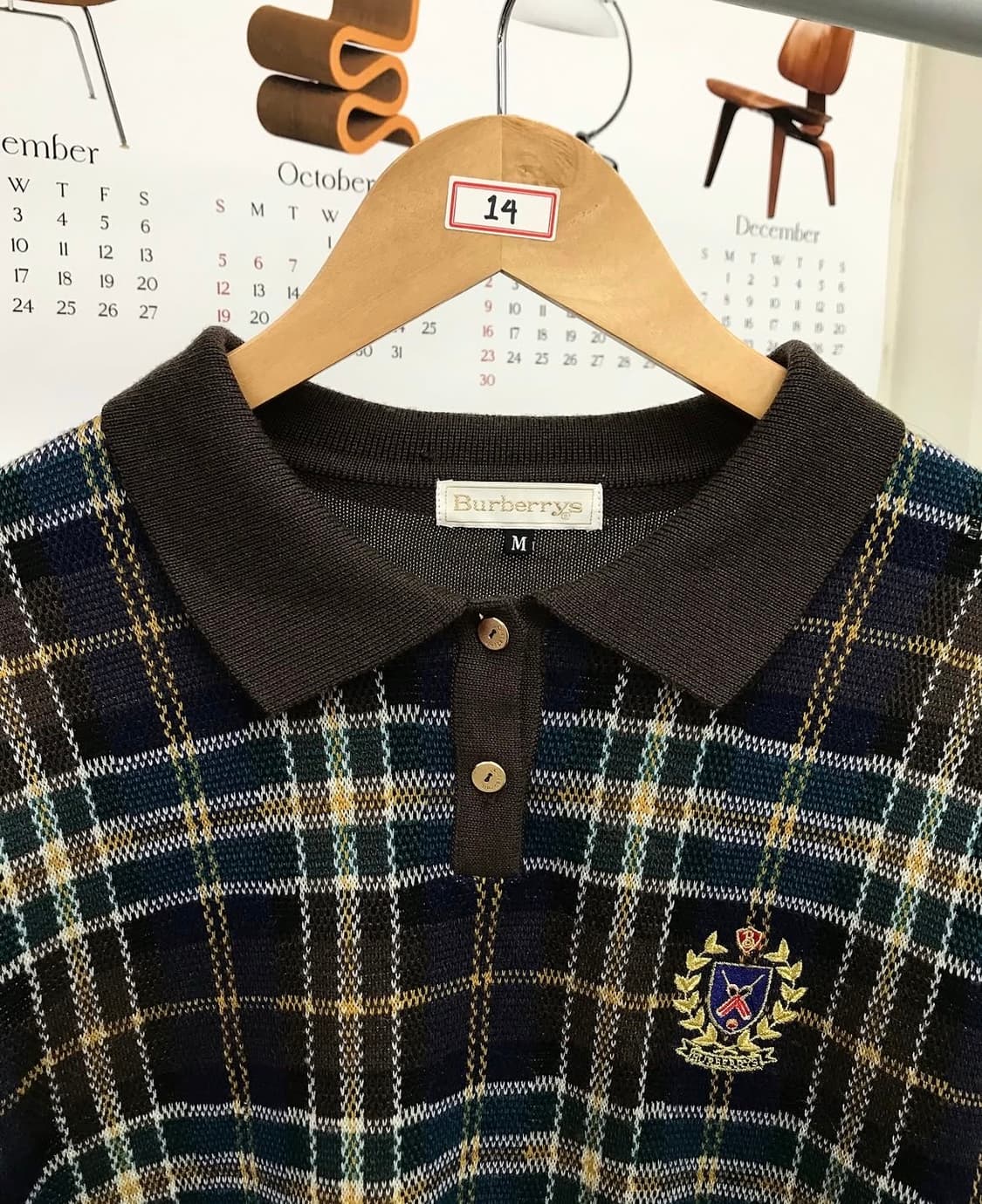 버버리 울 금장 체크 카라 니트 상품이미지2