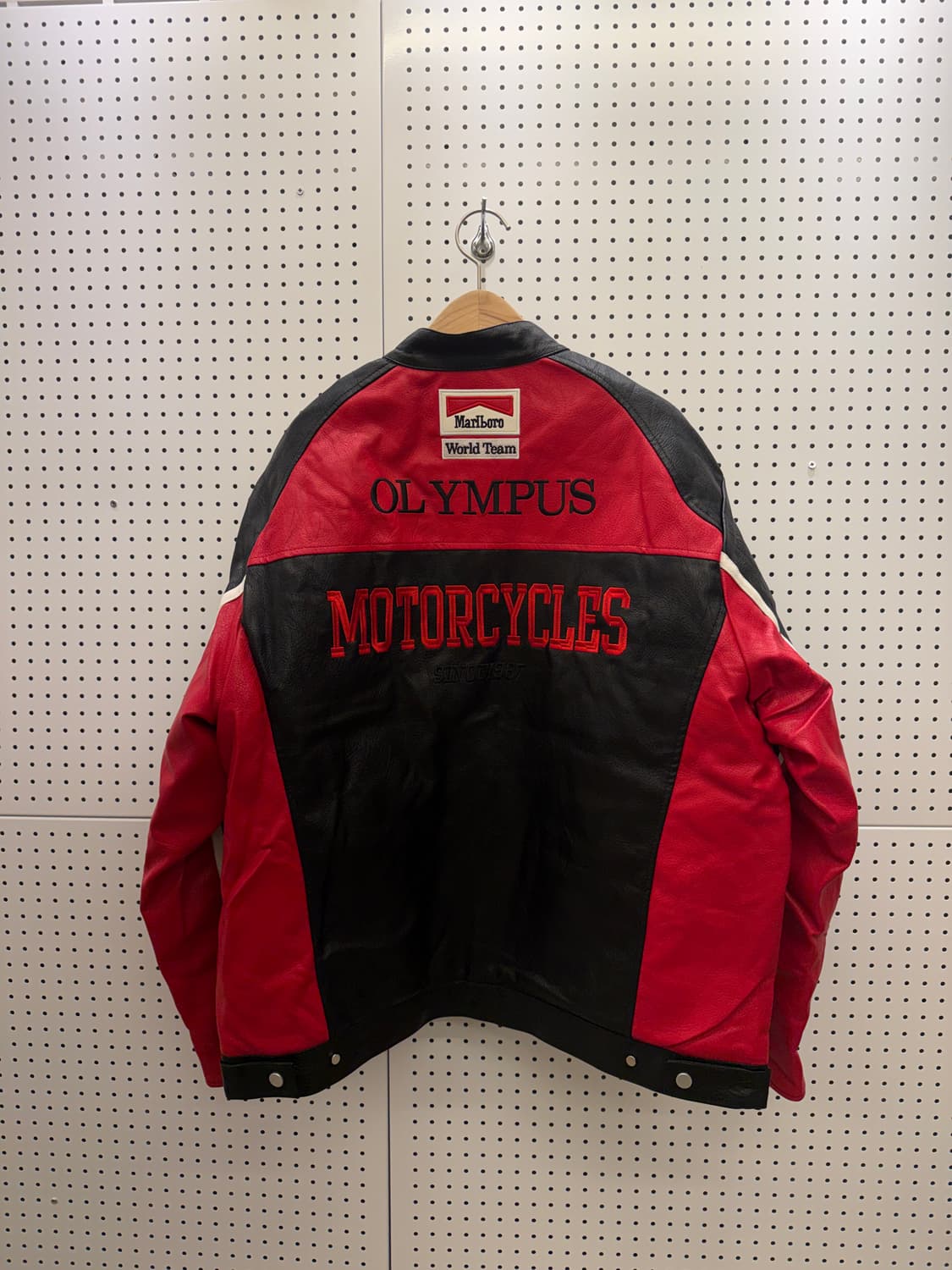 페라리 스폰서 레드 빅로고 레이싱 레더 자켓 U344 상품이미지3