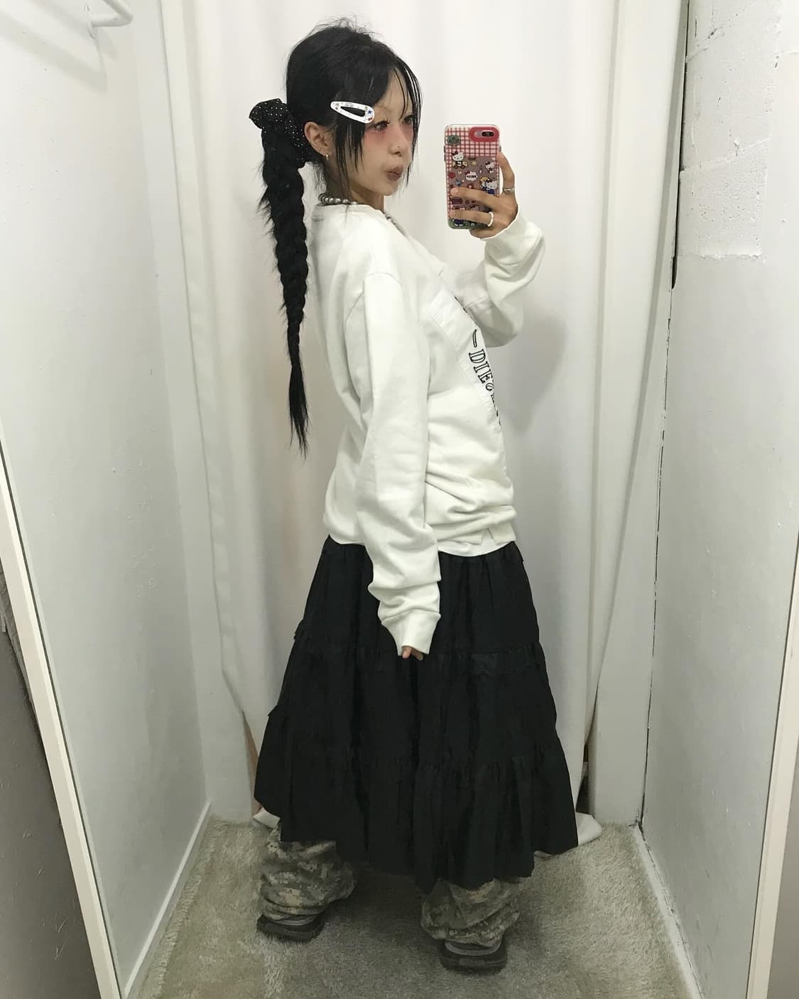 Diesel Logo White Hoodie 상품이미지3