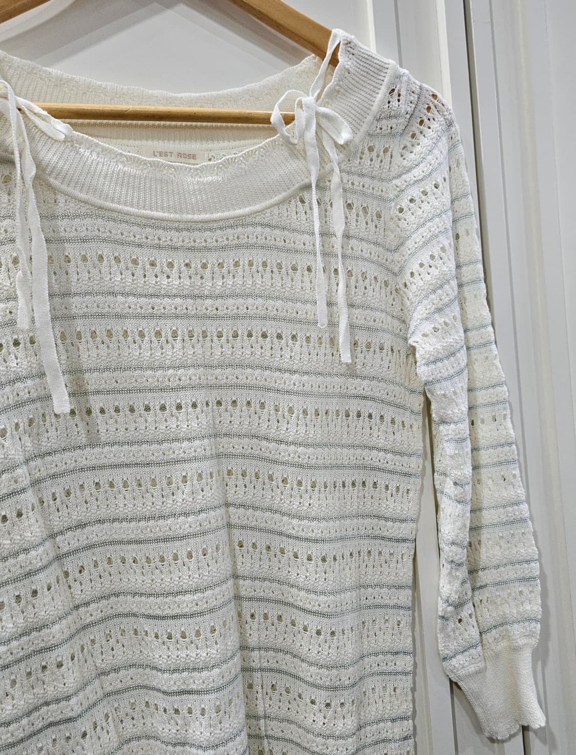 LEST ROSE(레스트로즈) 리본 넥 레이스 니트 상품이미지4