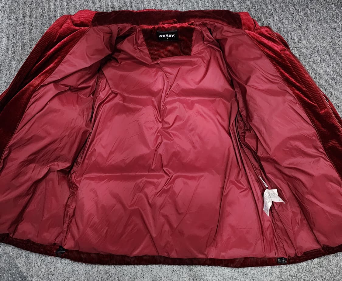 널디 코듀로이 벨벳 다운 패딩 자켓 버건디 S 상품이미지3