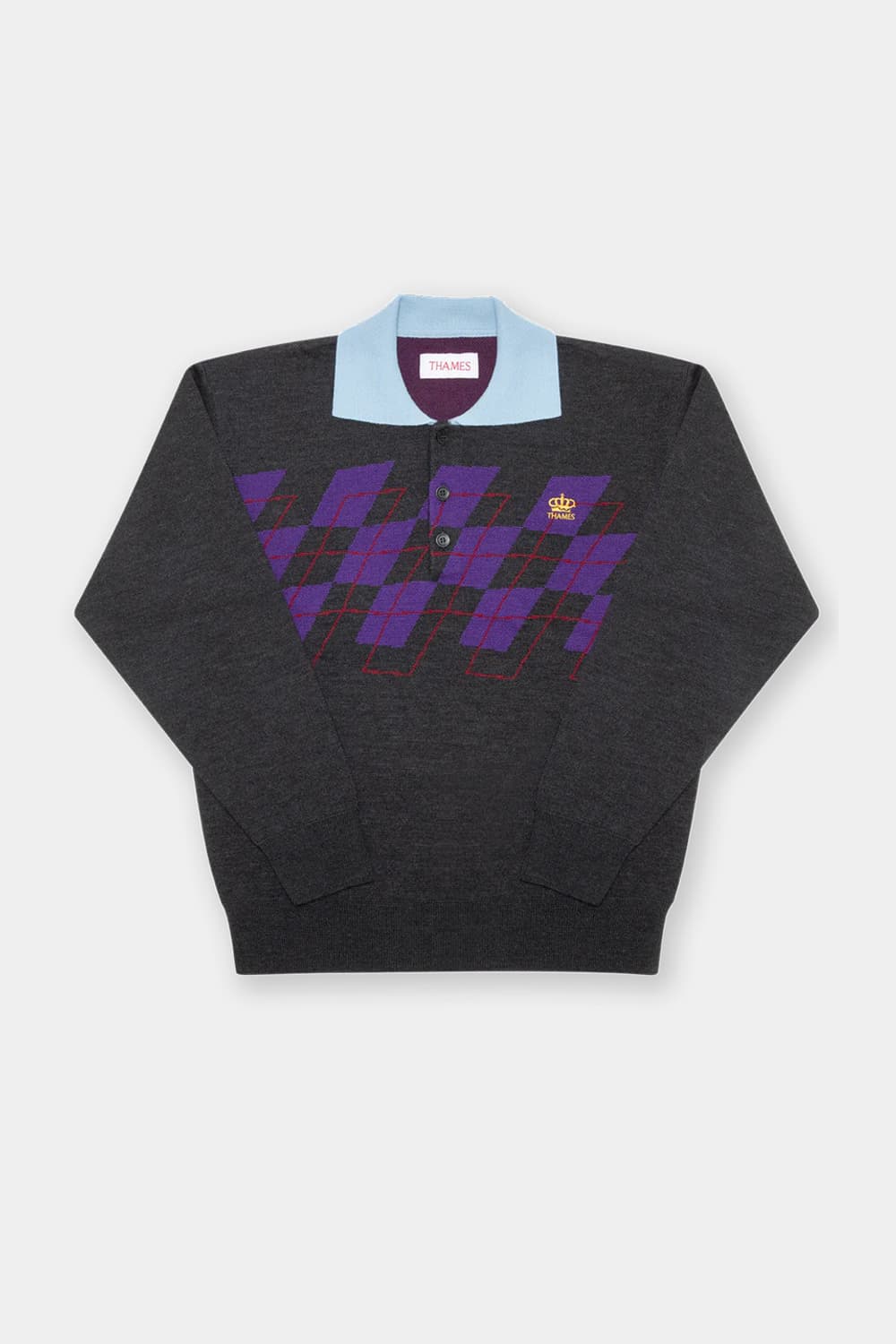  L) 템즈 thames 어본모어 폴로 니트 블랙퍼플 상품이미지5
