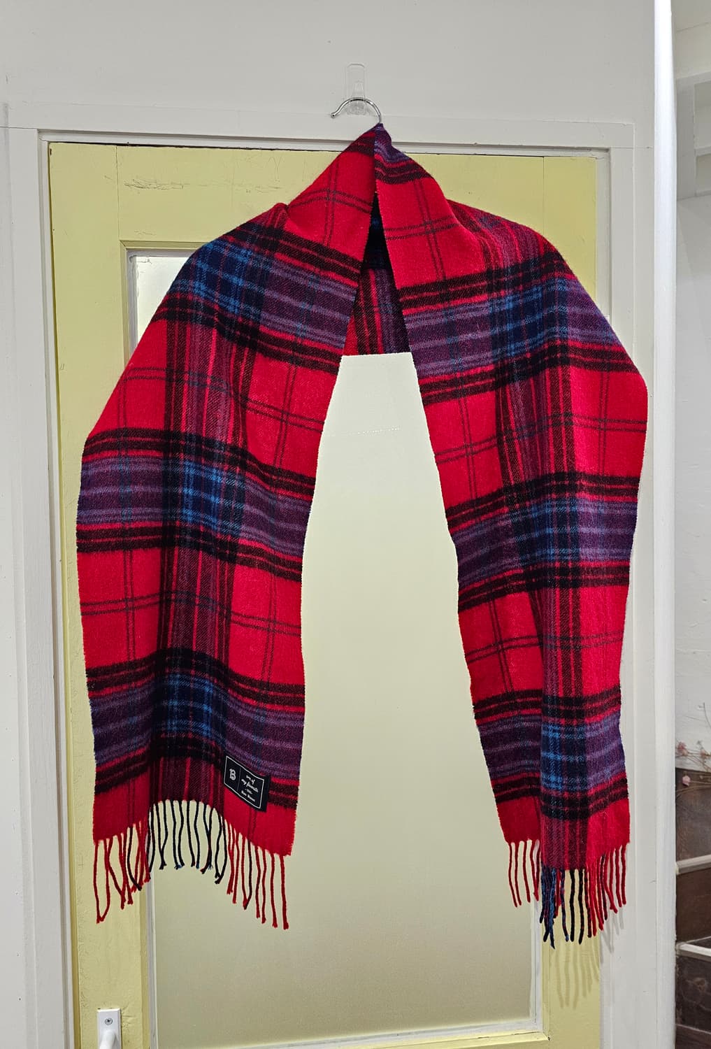 Blue Bleuet 레드 타탄체크 울 머플러 상품이미지2