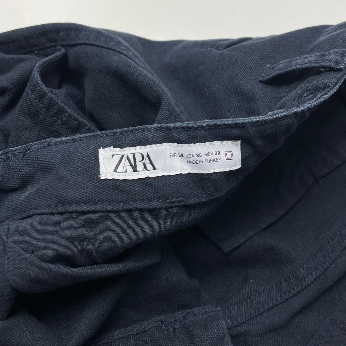 [중고] 자라 커브진 벌룬핏 네이비 면바지 상품이미지4