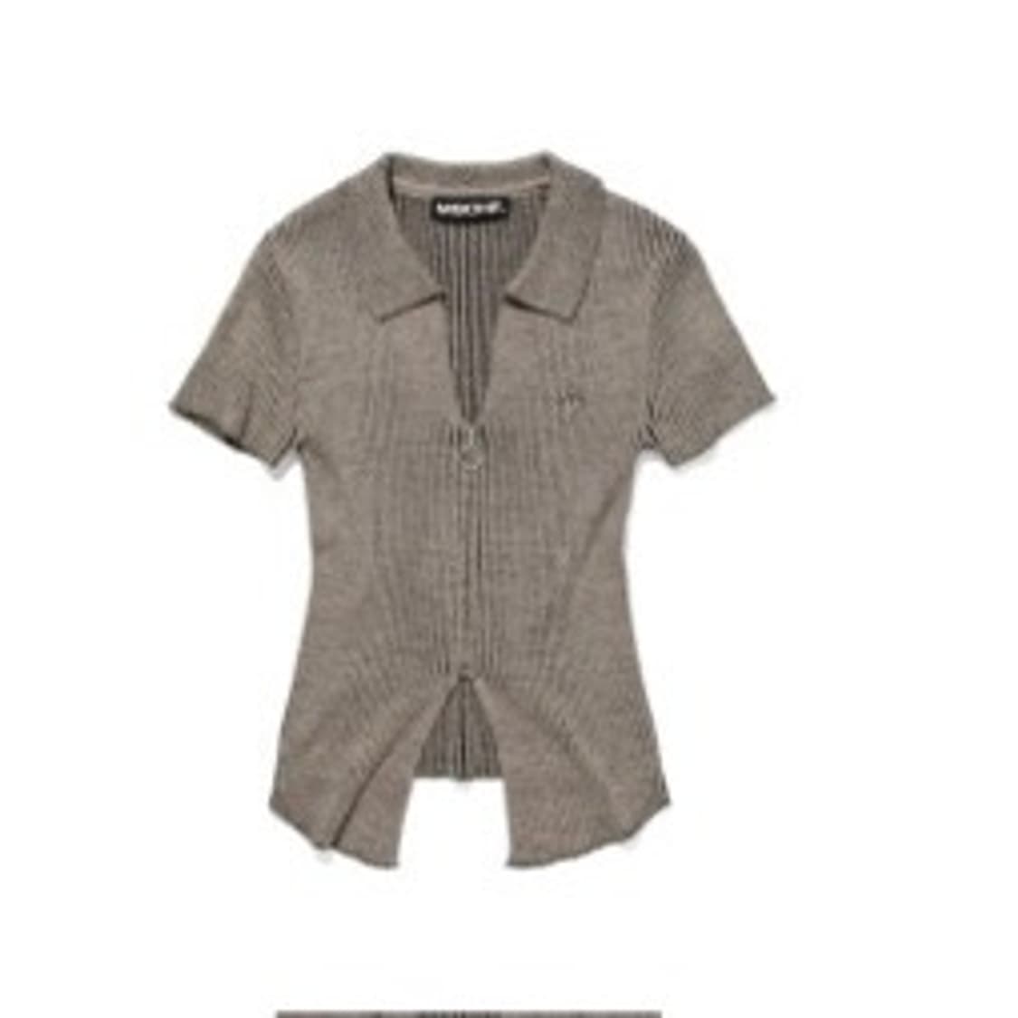 미스치프 니트 투톤 반팔 베이지/블랙 M 상품이미지1