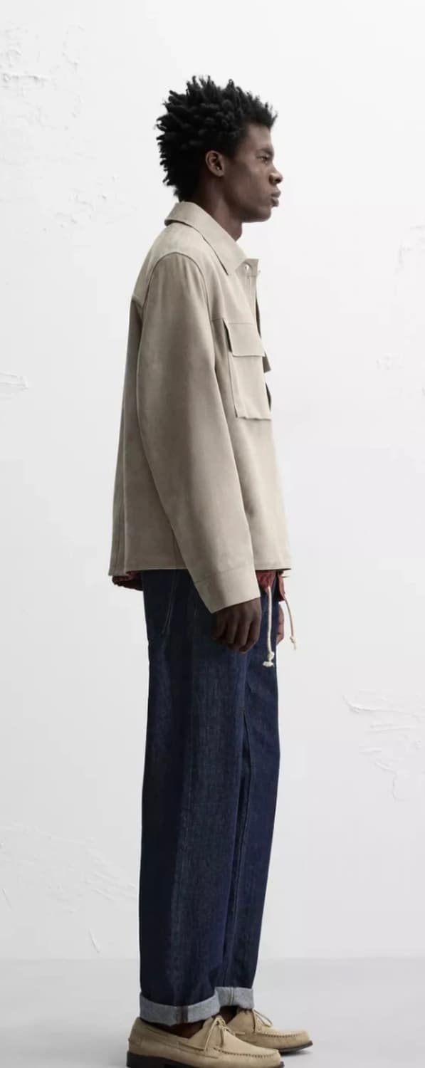 자라 레더 컬렉션 스웨이드 포켓 리얼레더 자켓 상품이미지4