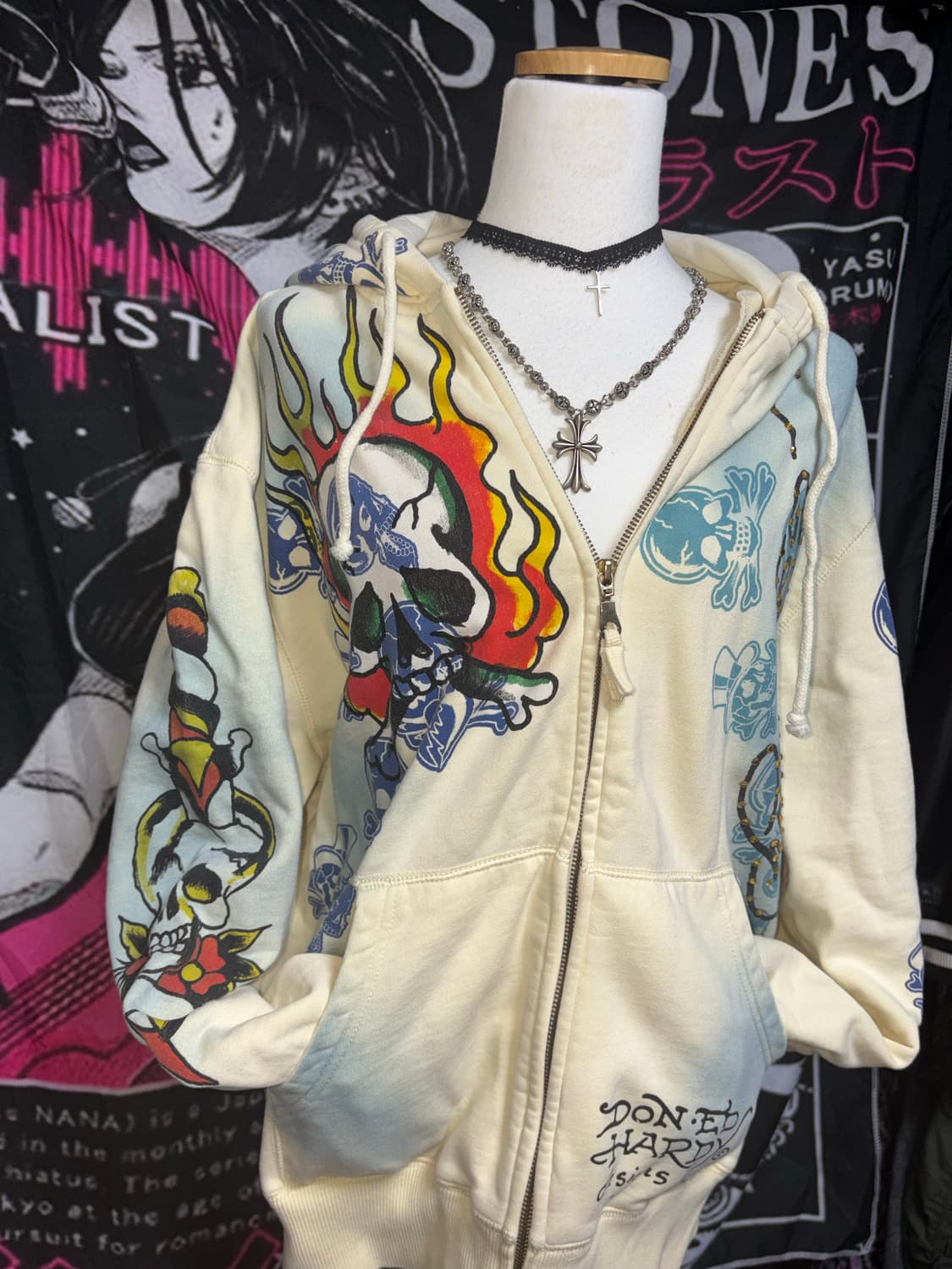 Ed hardy 에드하디 아이보리 후드집업 상품이미지3