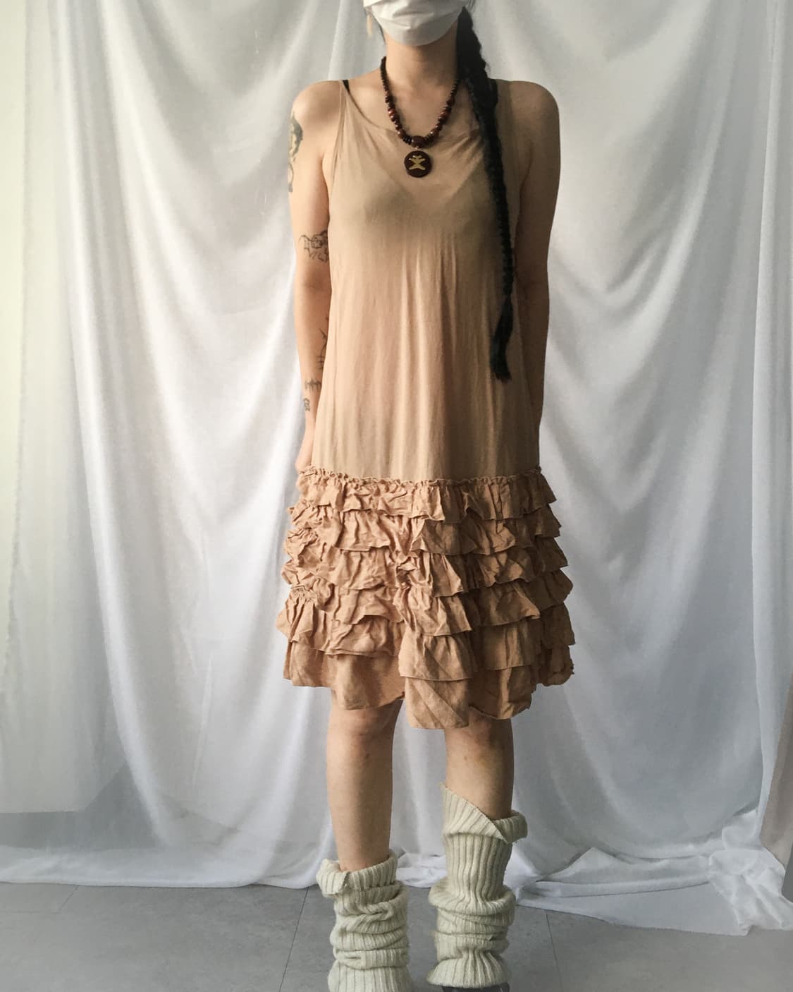 Frill layered sleeveelss onepiece 상품이미지1