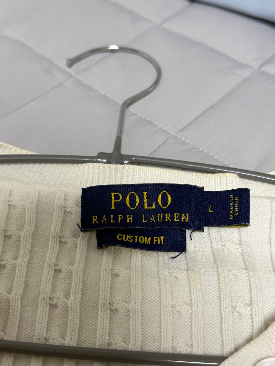 폴로 가디건 화이트 라운드넥 커스텀핏 상품이미지2