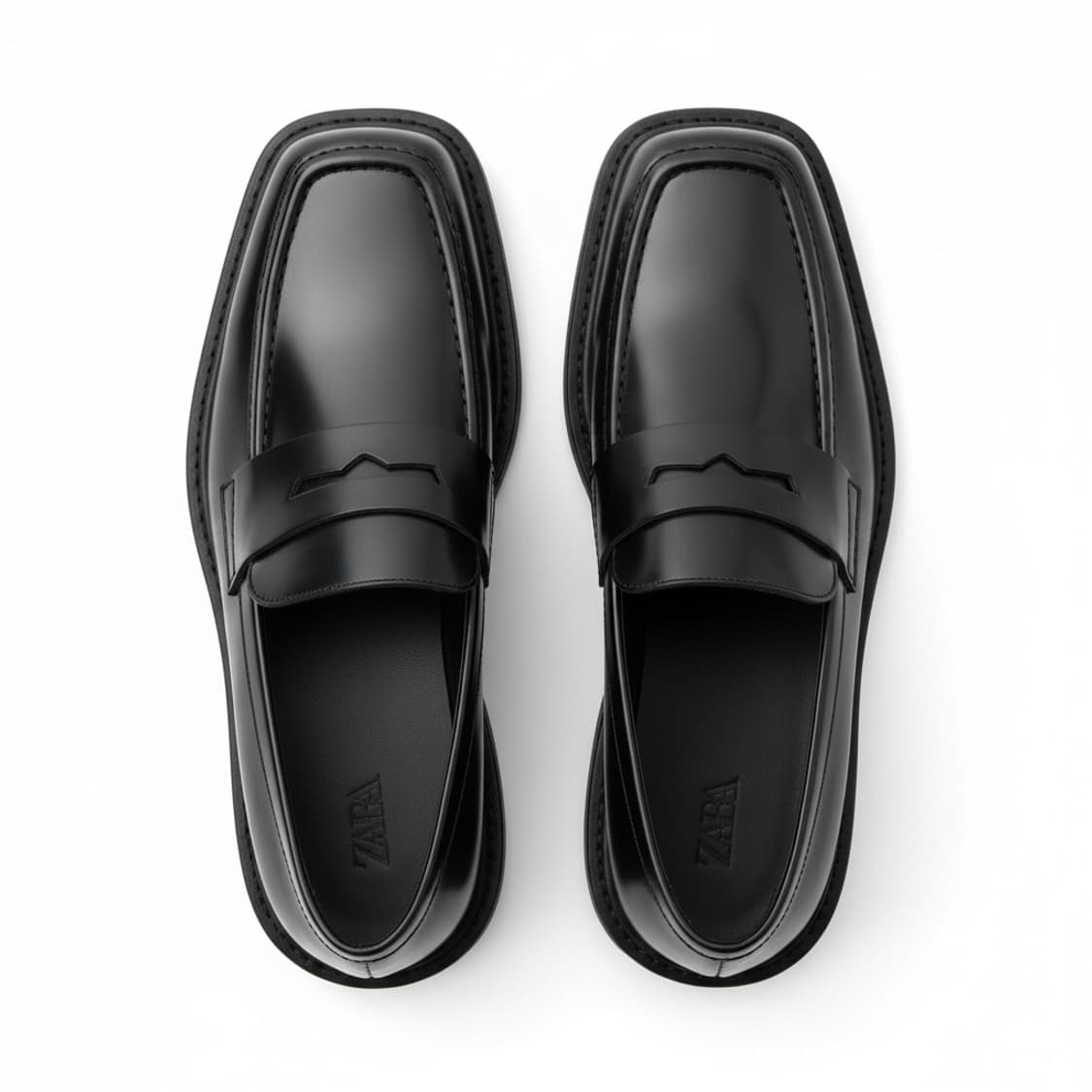 자라 블랙 레더 로퍼 43 새상품 상품이미지1