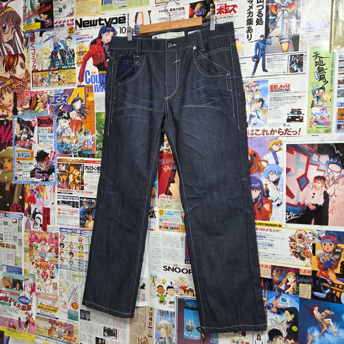 빈티지 포켓 라인스티치 생지 데님 팬츠 상품이미지2