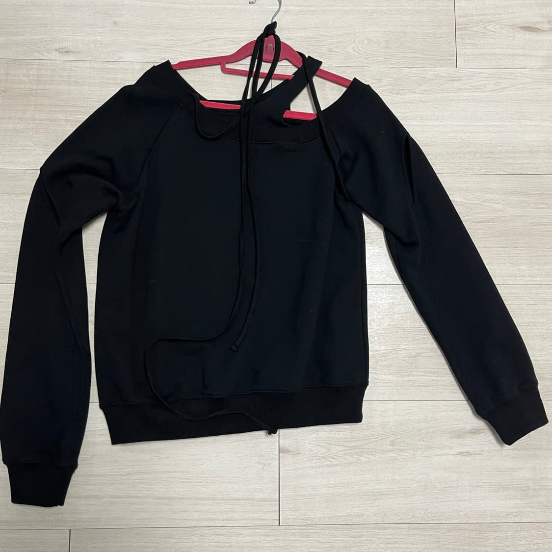 NACHE 나체 슬릿 레이어드 맨투맨 블랙 상품이미지3