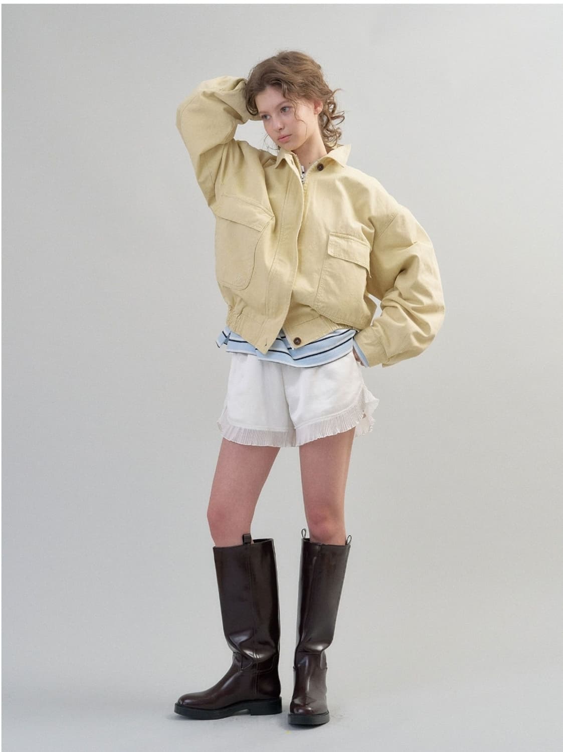 [새상품] 헤더먼트 가먼트 워싱 점퍼 90s garment 블루종 상품이미지4