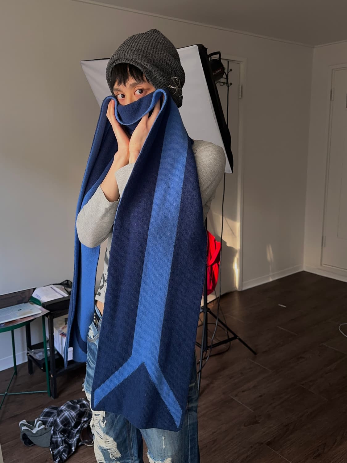 Gap 블루 콘트라스트 머플러 상품이미지2