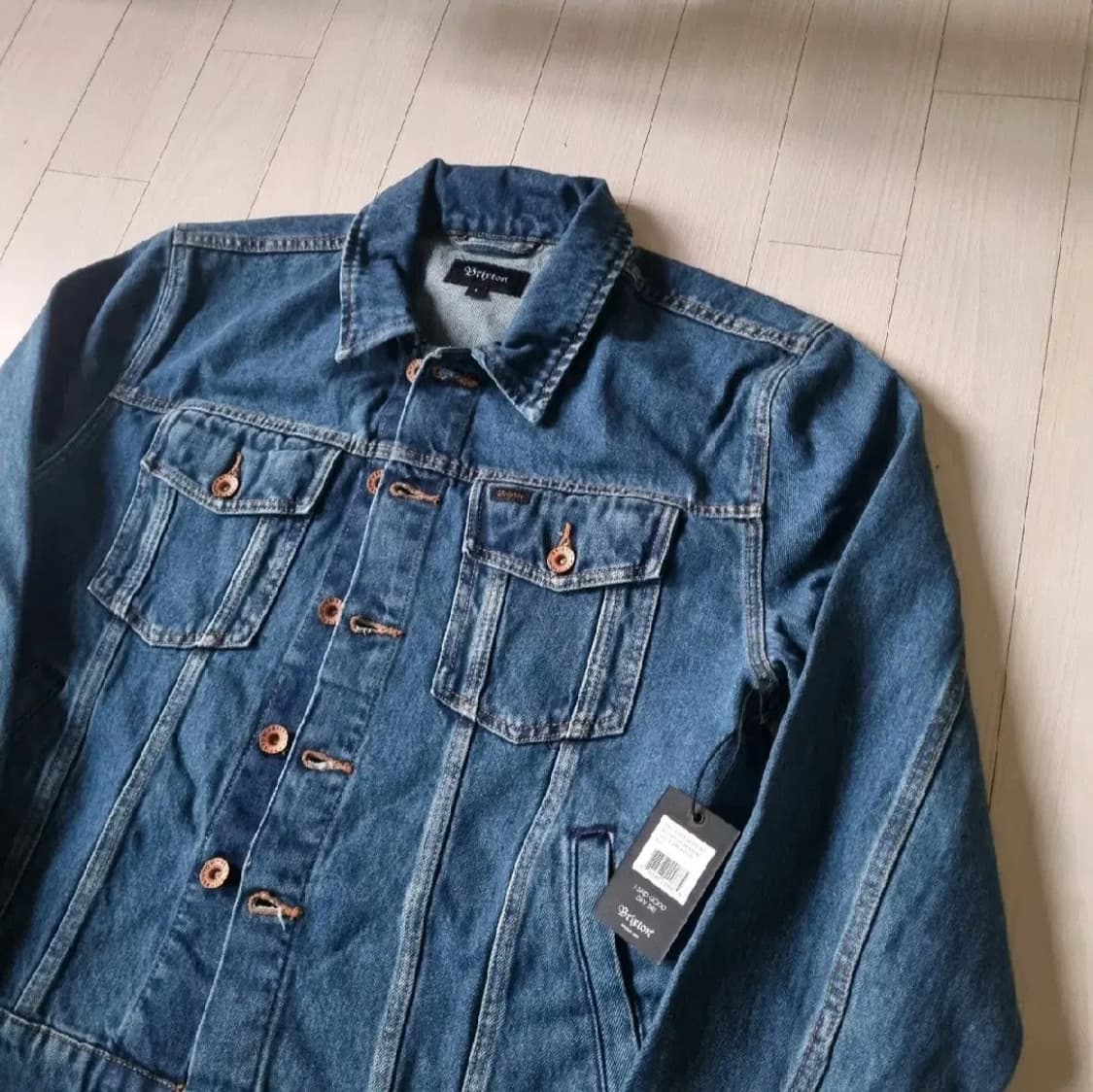 새제품M) 브릭스톤 케이블 데님 트러커 자켓 인디고 블루 상품이미지5