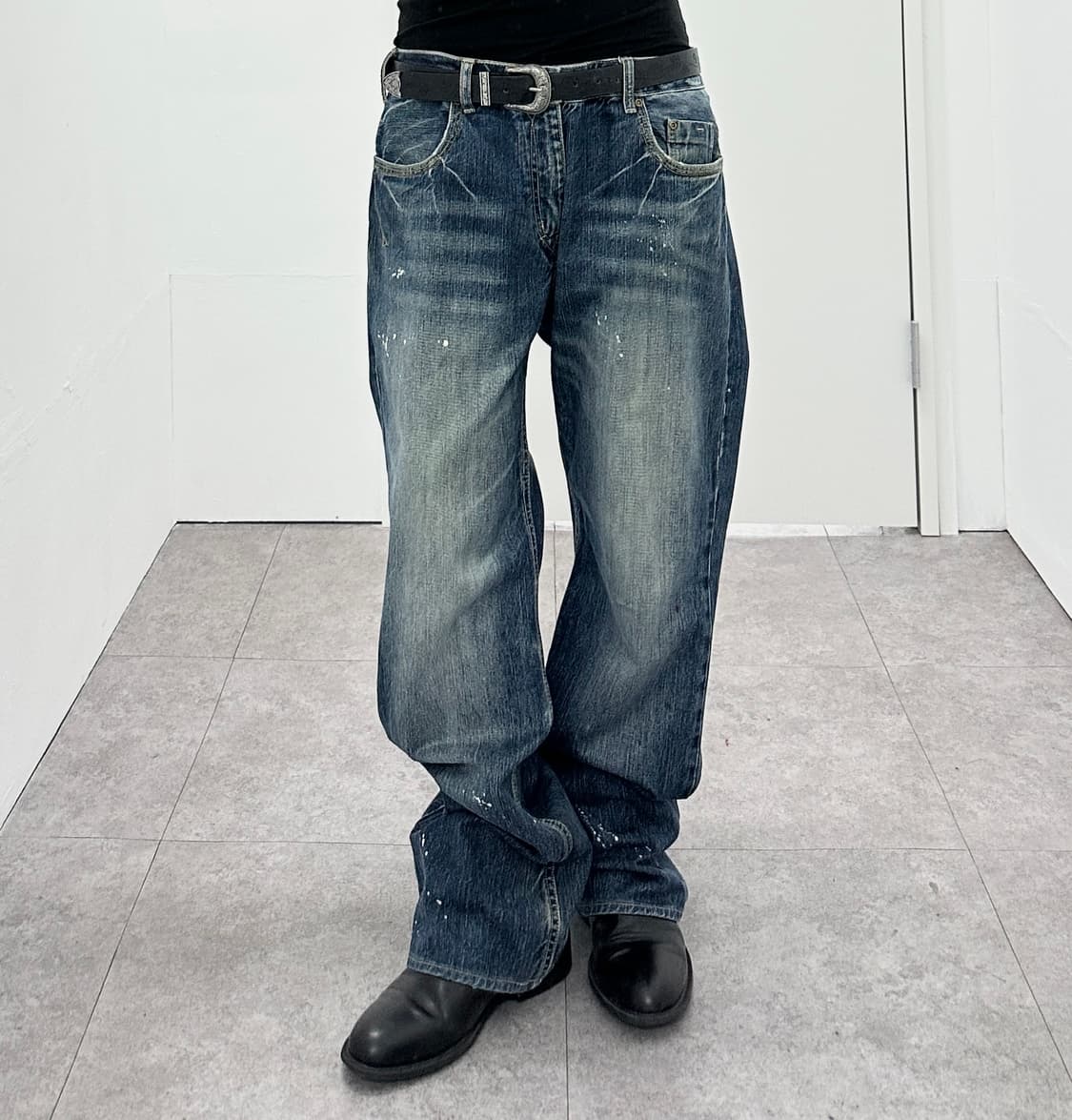 Kelen Paint-Splatter Flared Denim with L 상품이미지2