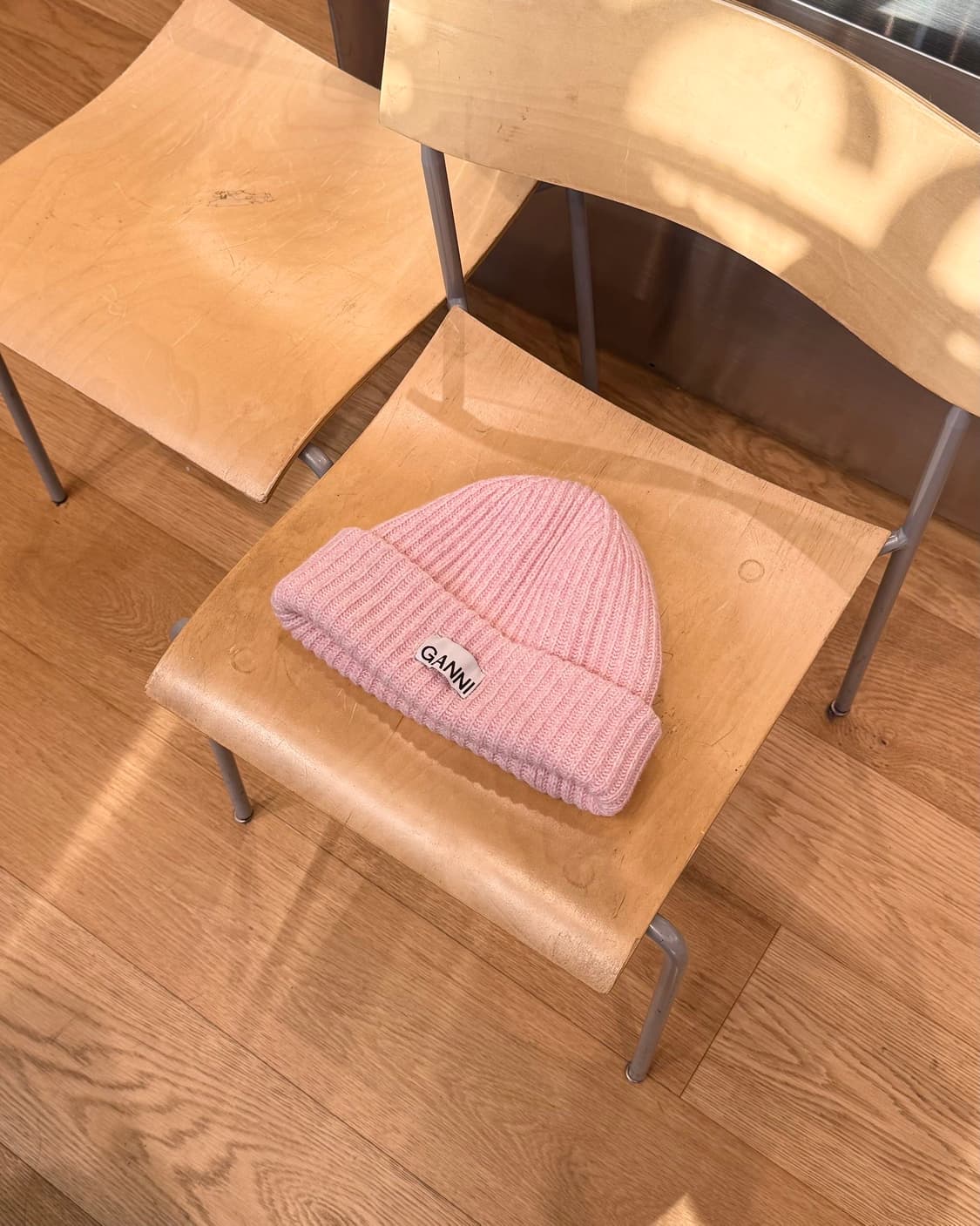 가니 핑크 로고 울 비니  상품이미지1