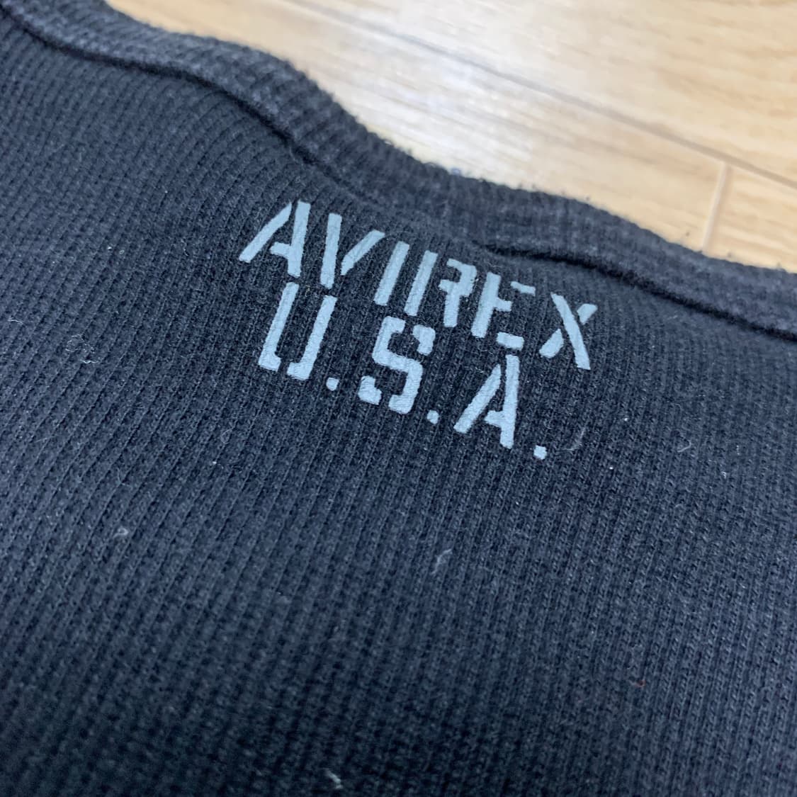 L)[일본판] 아비렉스(AVIREX) 립 골지 헨리넥 반팔티 상품이미지4