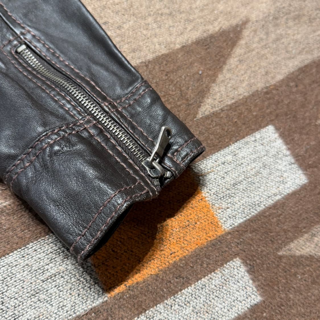 Zara 자라 램스킨 트러커 자켓 L 양가죽 브라운 상품이미지4