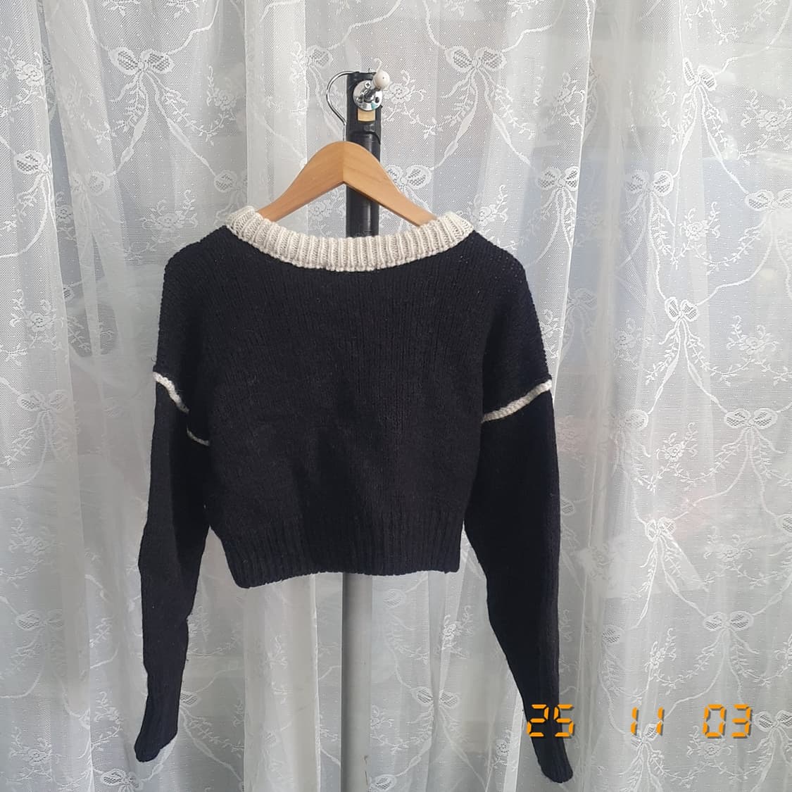 마뗑킴 크롭 울 알파카 니트 free (블랙) 상품이미지2