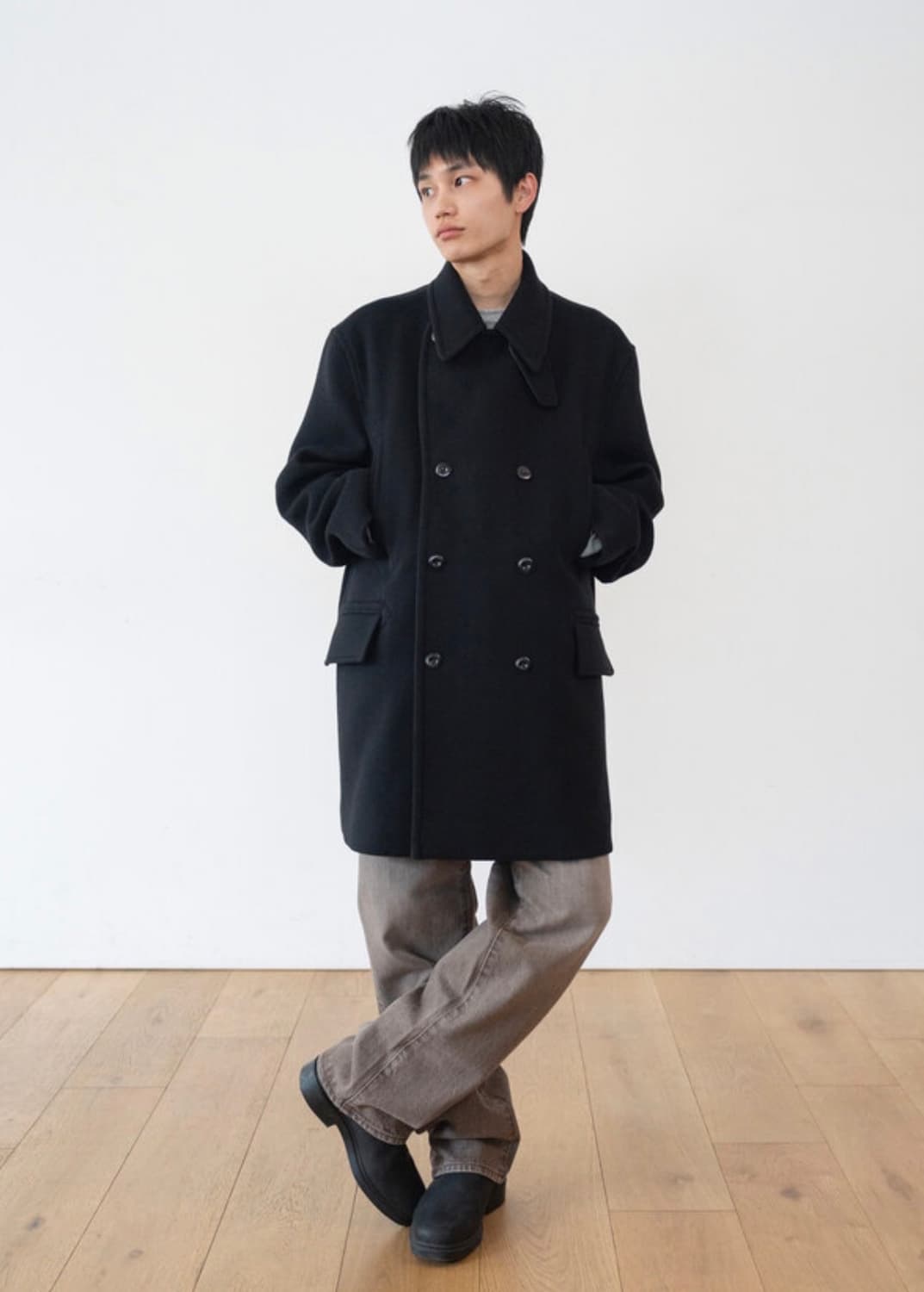[구해요] h.a.m (함) pea coat black small 사요! 상품이미지1