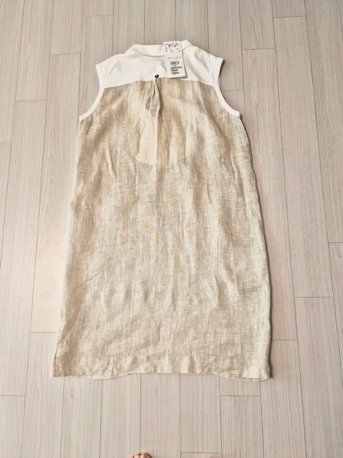 페니 블랙 린넨 100%비브 원피스 상품이미지3