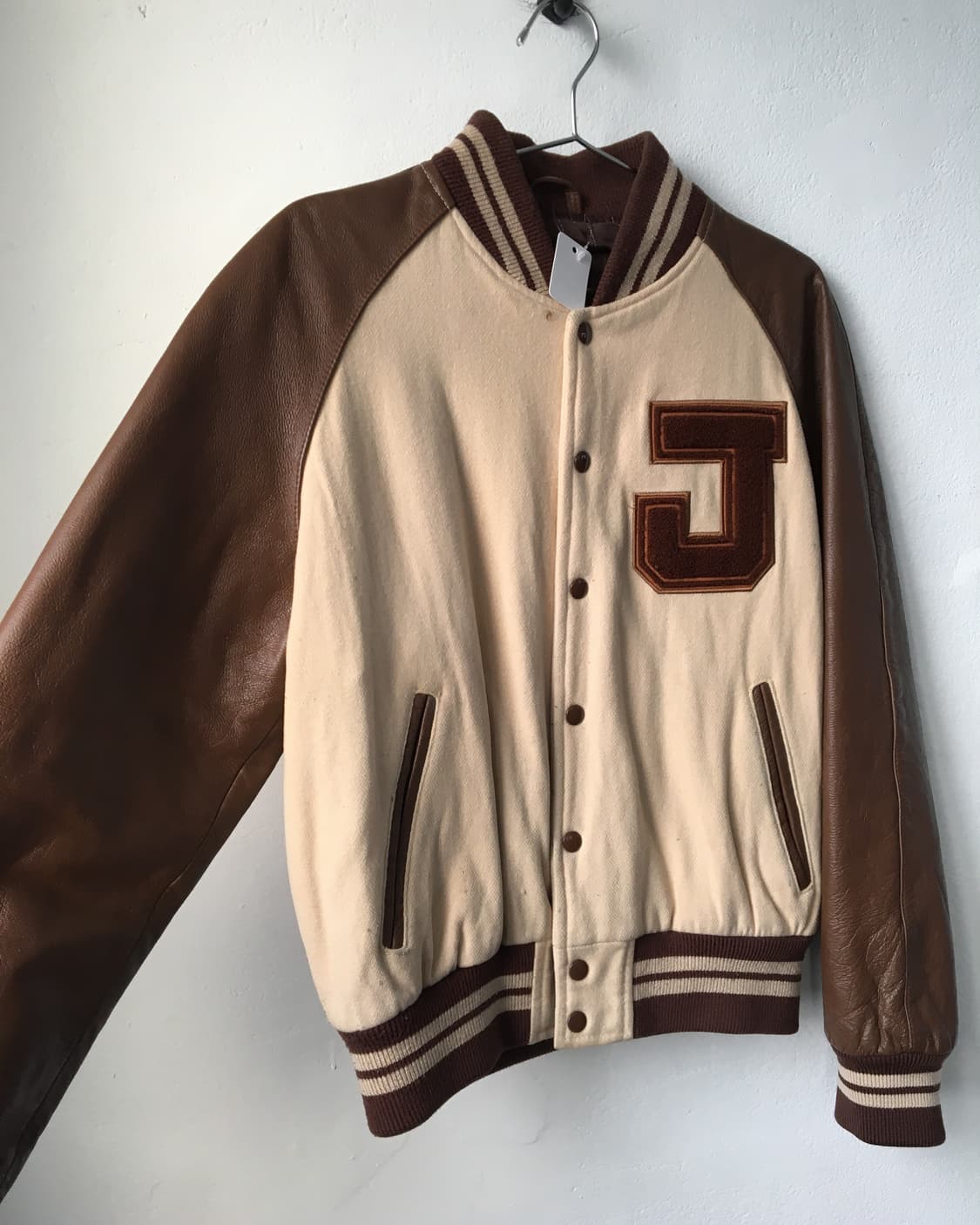 Leather layer varsity jacket 상품이미지4
