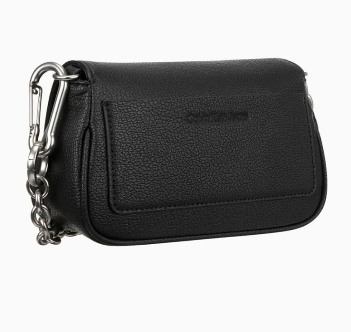 미니멀 모노그램 체인 플랩 미니 숄더백 - 블랙 상품이미지2