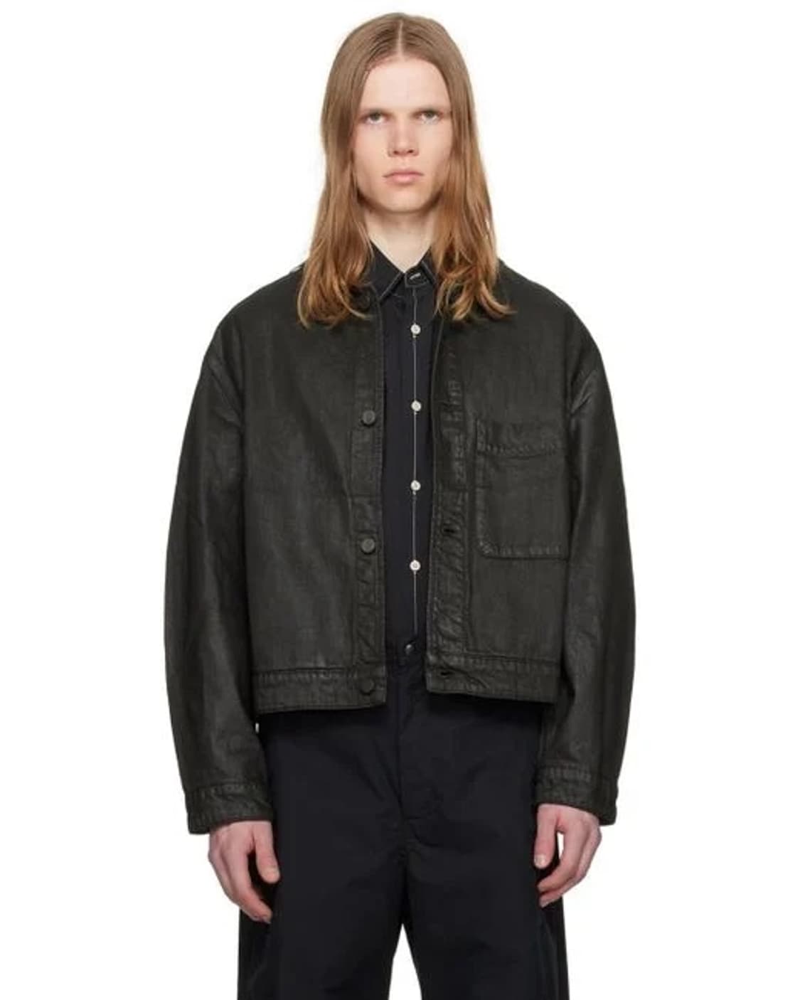 [XL] 르메르 박시 코티드 데님 트러커 카키브라운 상품이미지1