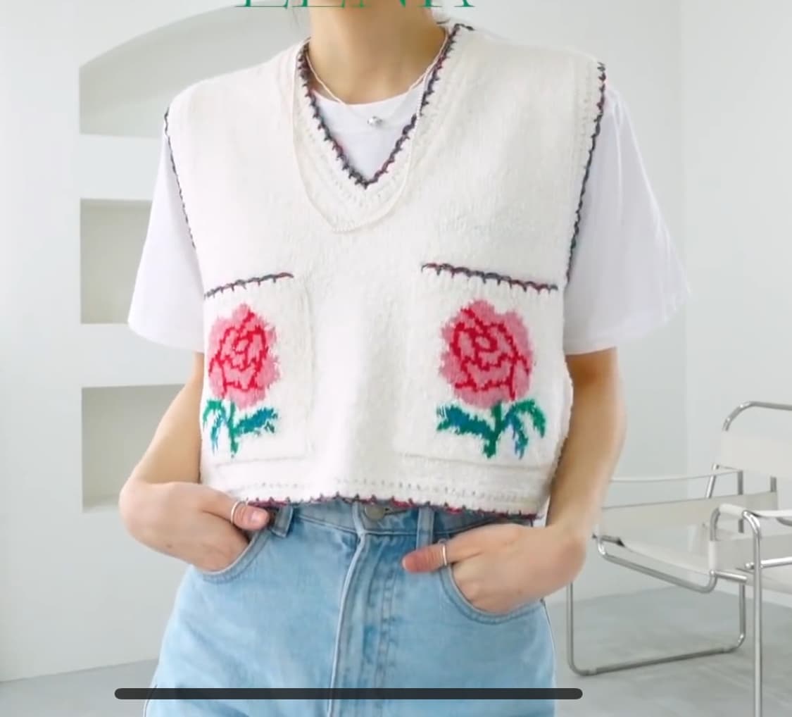 (임나영, 태연, 공효진, 유튜버 잉화 착용) 잉크 EENK 니트 베스트 상품이미지4