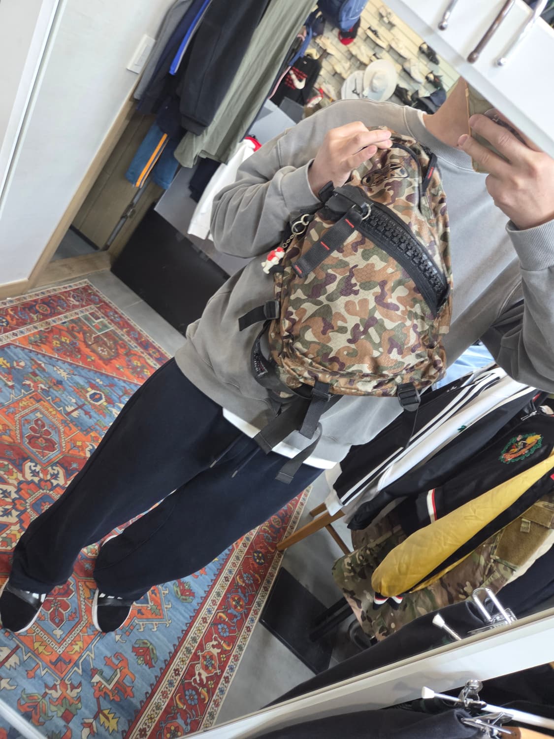 에스까르떼 대왕 지퍼 카모플라쥬 빅 슬링백 상품이미지8