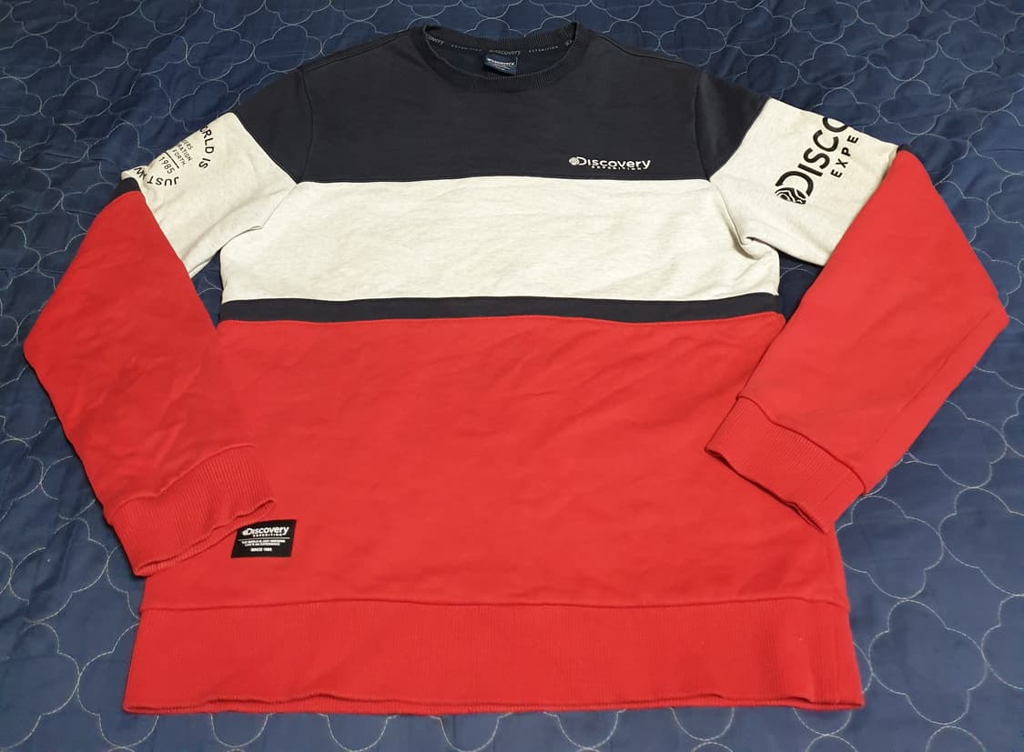 (단종매물) 디스커버리 배색 맨투맨 (M) 상품이미지1