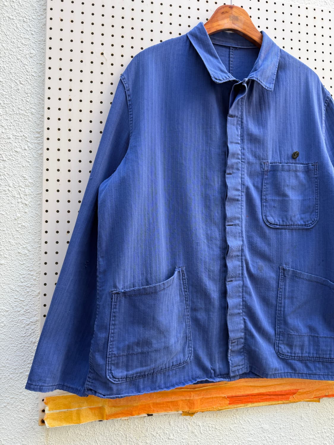 1970s FRENCH INK BLUE HBT 헤링본트윌 프렌치워크자켓 상품이미지4