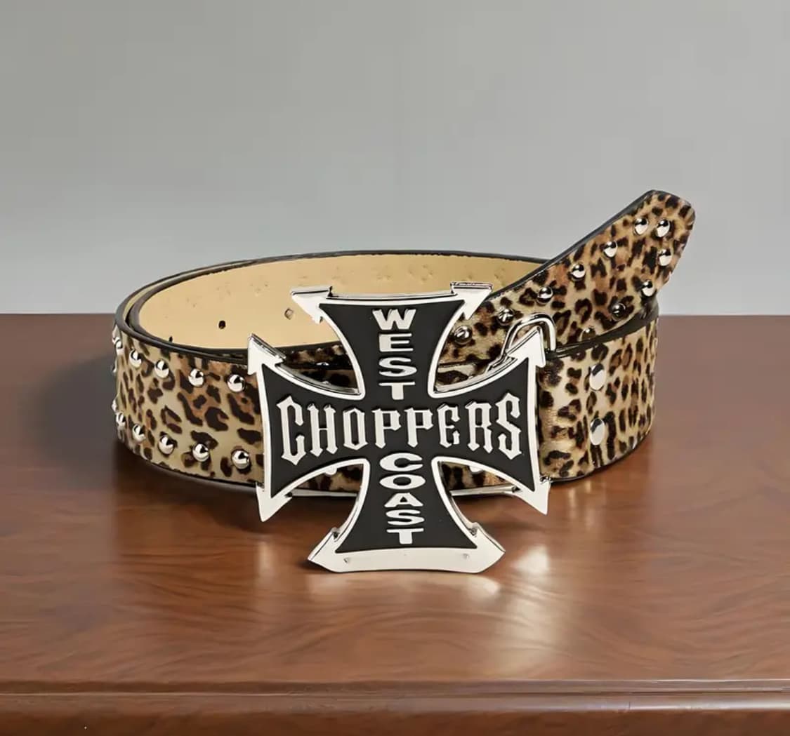 Y2k leopard punk belt 상품이미지1