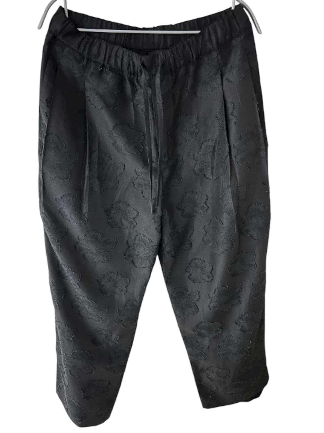youth structured wide pants black flower 상품이미지6