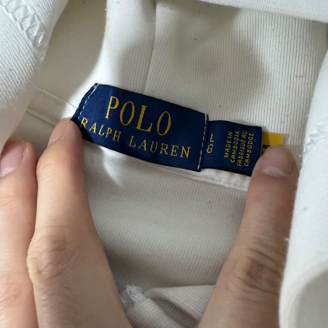 신형 QR라벨 폴로 랄프로렌 화이트 후드집업 상품이미지3