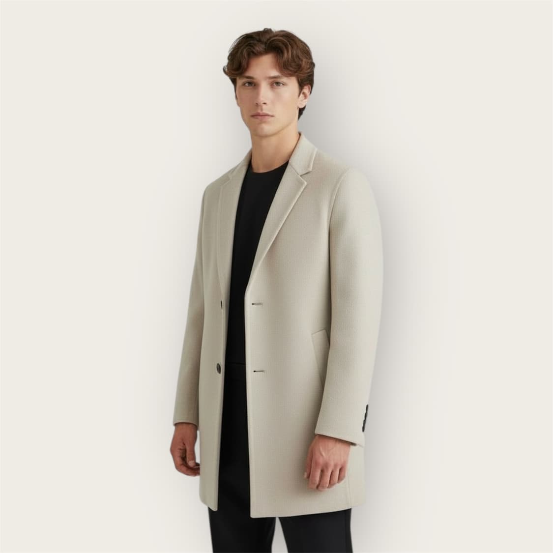 95/ 타임옴므 캐시미어 블랜딩 투버튼 코트 상품이미지1